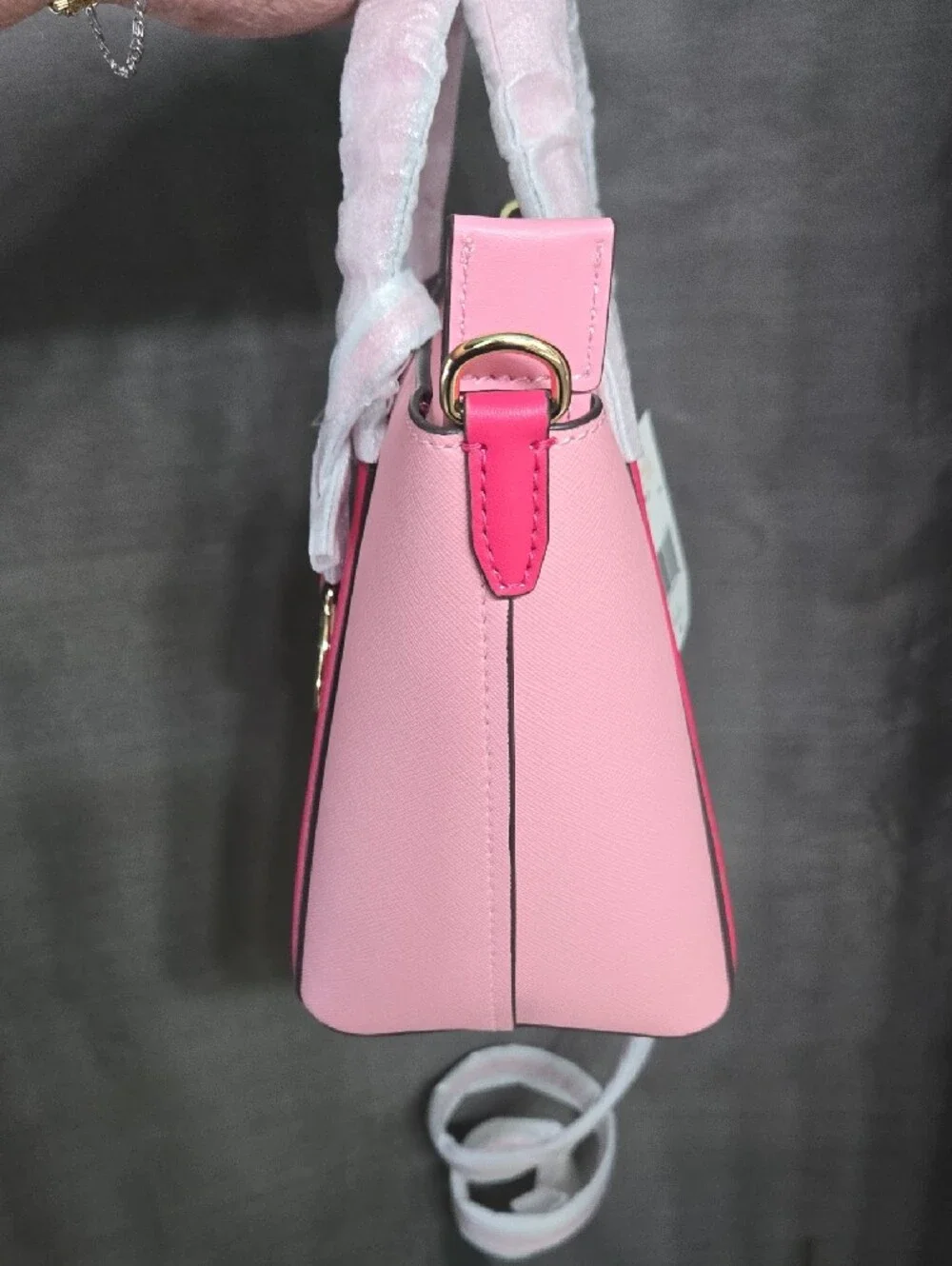 Michael Kors Pink & White Color-Block Saffiano Tote